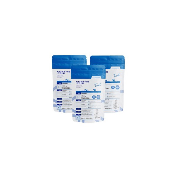 청담닥터스랩 데일리 솔루션 강아지 애견 가수분해 트릿 아이&브레인 200g x 3개 